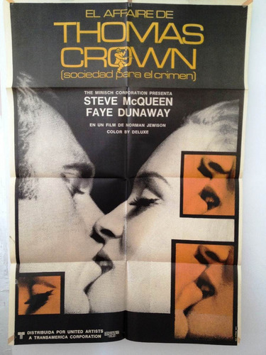 Afiche De Cine - El Affaire De Thomas Crown - Steve Mcqueen