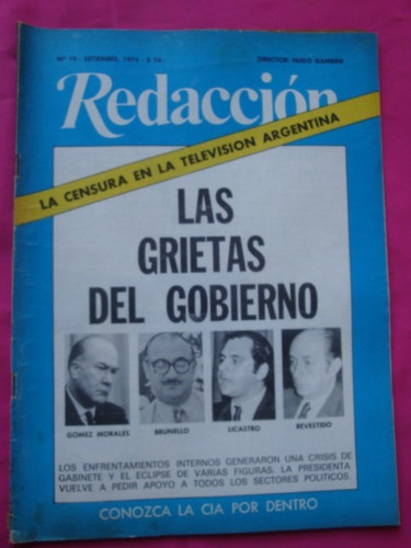 Revista Redaccion N° 19, Sept 1974 Censura En La Tv