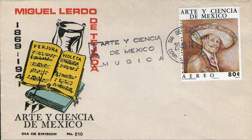 México, Sobre 1er Día, Miguel Lerdo De Tejada 1974