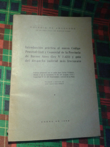 Introduccion Nuevo Codigo Procesal Civil De La Pcia 1969 Mdq