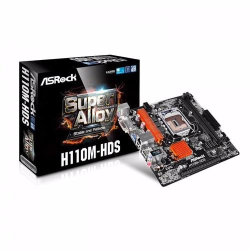 Placa Mãe Lga 1151 Asrock H110m-hds Dvi Hdmi Usb3.0 Som Ddr4