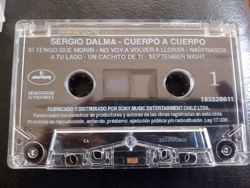Cassette De Sergio Dalma .- Cuerpo A Cuerpo (#176- (Usado)