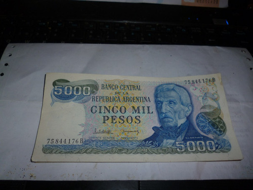Billetes De La Argentina Cinco Mil Pesos Gral.san Martin