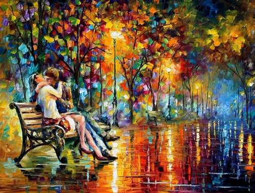 Imagem 1 de 1 de Poster Leonid Afremov 60cmx80cm Obra Paixão Da Noite