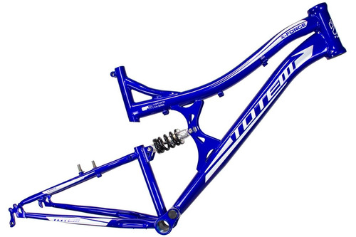 Quadro Aro 26 Dh Full Suspension X Force Totem Azul Bike