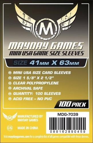 Mayday Mini Usa 100 Card Sleeves - 41mmx63mm