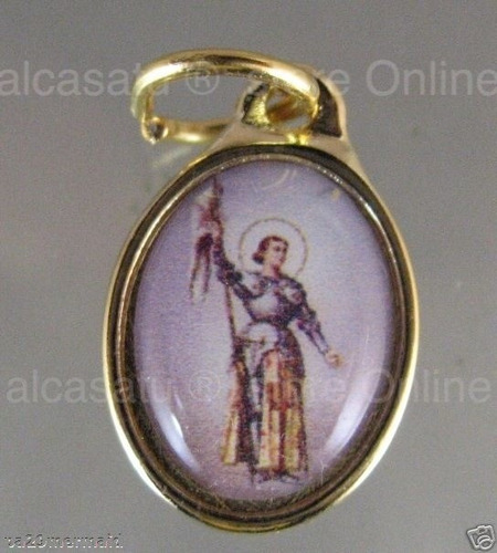 10 Medallas Dije Santa Juana De Arco Religion Esmaltada 19mm