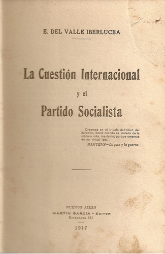 La Cuestion Internacional Y El Partido Socialista