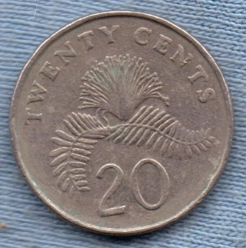 Singapur 20 Cent 1988 * Planta Plumerillo *