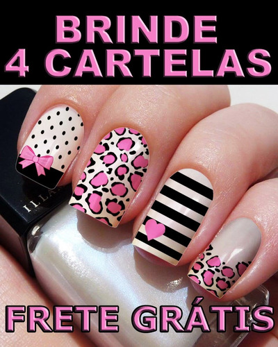 336 Peliculas De Unhas 24 Cartelas + 4 De Brinde Adesivos