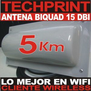 Antena Doble Biquad 15 Dbi 5km Alcance Cliente Internet Wifi