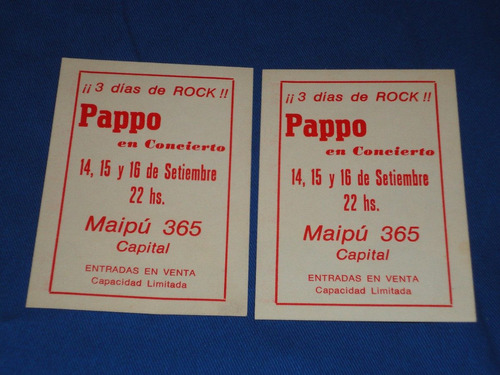 Pappo ,en Concierto( Publicidad De Los Shows De Pappo 1984)