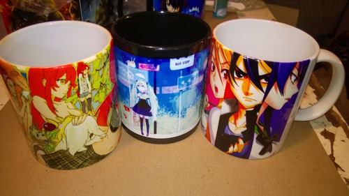 Lote De Tasas De Ceramica Con Imagenes De Series De Anime