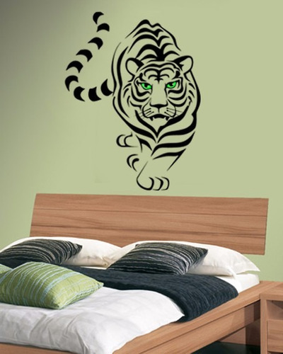 Adesivo De Parede Natureza018 - 70x95cm Tigre Decoração