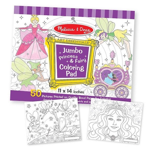 Libro Jumbo De Colorear Adas Y Princesas De Melissa & Doug.