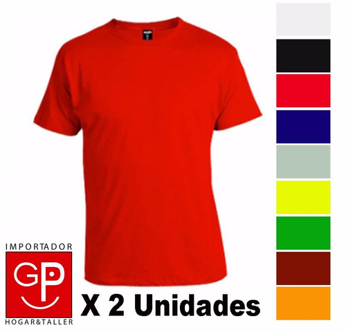 Camiseta Remera Básica X 2 Unidades Talles S Al Xxl G P
