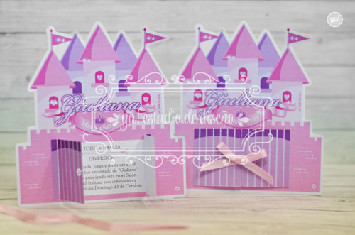 Tarjeta De Invitacion Princesas Castillo