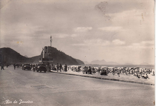 1954 Fotografia Postal Rambla De Rio De Janeiro Brasil Sello