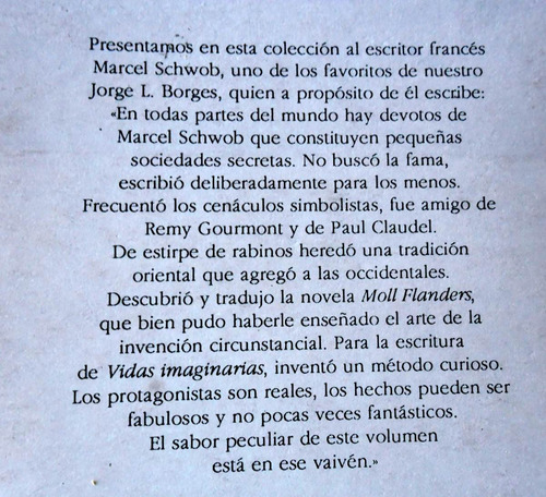 Vidas Imaginarias - Marcel Schwob - Edic. Nuevo Siglo