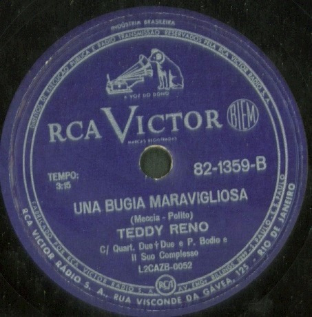 Disco Rotação 78 - Teddy Reno - Ragazzina - Una Bugia Maravi