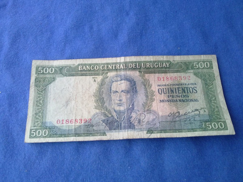 Billete De Uruguay De 500 Pesos De 1967 Rotondaro 8 A.3