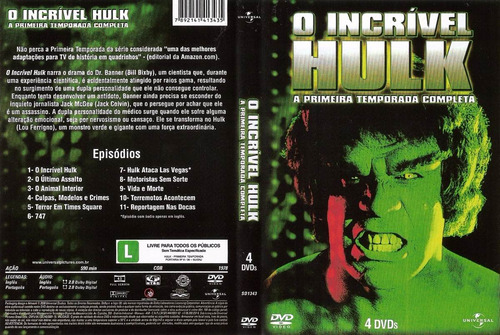 O Incrível Hulk Primeira Temporada Box Dvd Original
