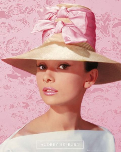 Poster De Audrey Hepburn - Pink Hat - 50 X 40 Cm 