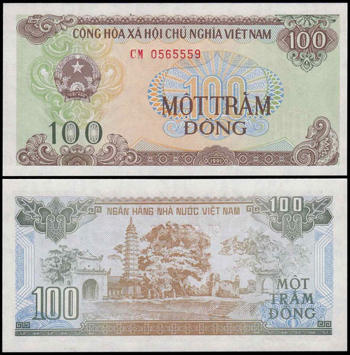 Vietnam Billete De 100 Dong Año 1991 Sin Circular
