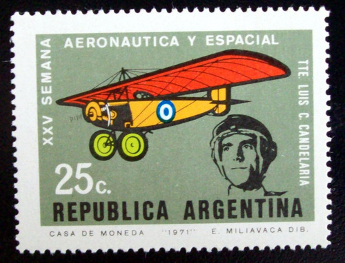Argentina Aviones, Sello Gj 1581 Semana Aerona 71 Mint L4992