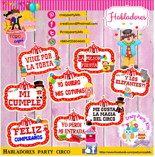 Circo Fiesta... Diseño Carteles Habladores!!