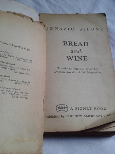 Ignazio Silone - Bread And Wine Envios Mdq