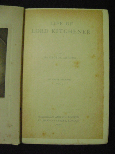 Imagen 2 de 4 de Life Of Lord Kitchener In Three Volumes George Arthur