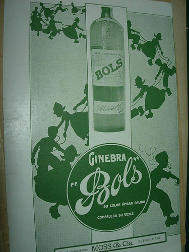 Publicidad Antigua Clipping Ginebra Bols Botella Moss Y Cia