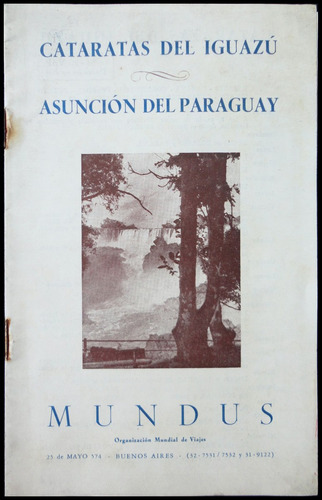 Folleto De Viaje Antiguo Cataratas Del Iguazú-asunción 53046