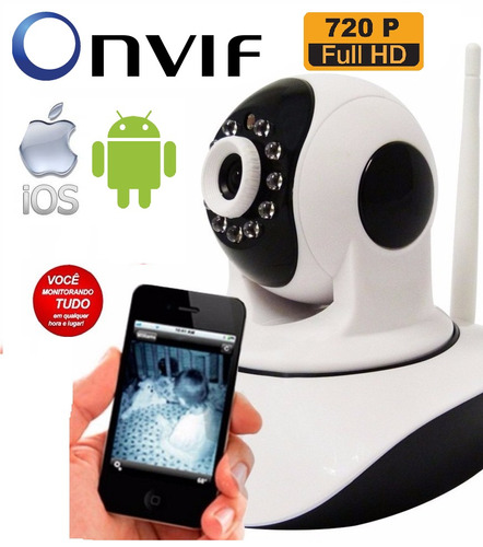 Camera Ptz Hd P2p Onvif Ir Wifi Visao Noturna Apple Android