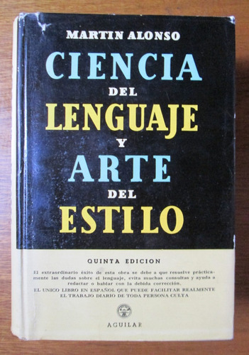 Ciencia Del Lenguaje Y Arte Del Estilo Martin Alonso 