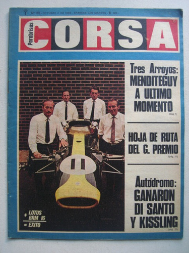Revista Corsa N° 25  F-100 De Casá - Lotus-brm - Gran Premio