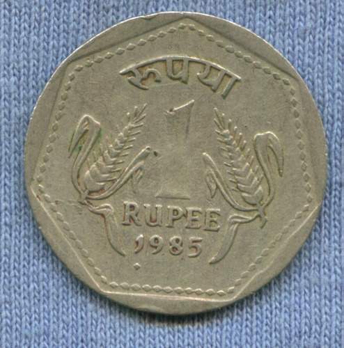 India 1 Rupee 1985 * Leones *