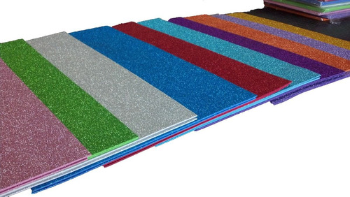 Goma Eva Super Glitter (con Brillo) 40x60 X 50 Unidades