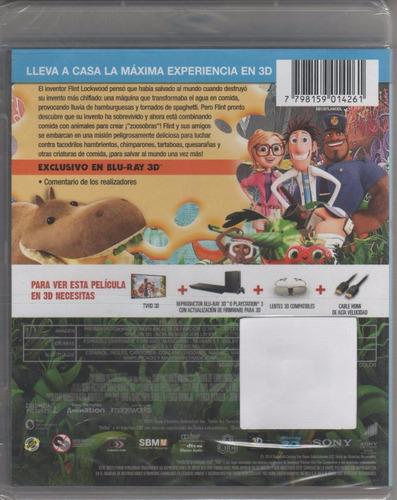 Lluvia De Hamburguesas 2 (2014) - Blu-ray 3d Original Nuevo