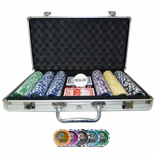 Maleta De Poker 300 Fichas Holográficas Numeradas Oficiais