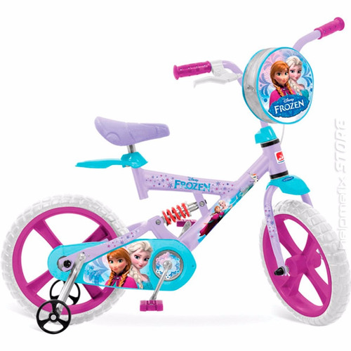 Bicicleta Frozen X Bike Aro 14 Infantil Rodinhas Bandeirante