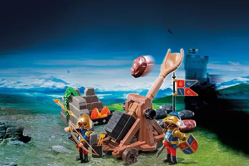 Playmobil 6039 - Caballeros Reales Del Leon Con Catapulta