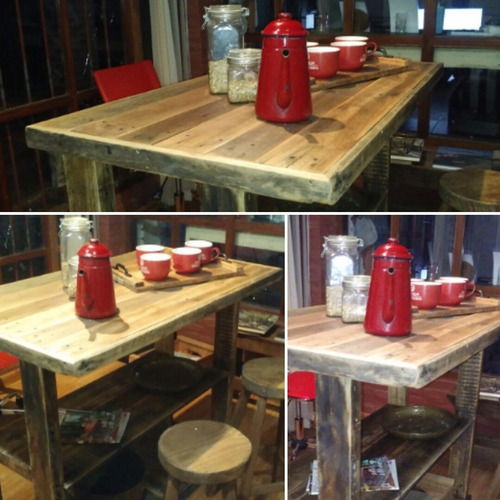 Imagen 1 de 6 de Barra Desayunador Aparador En Madera Pallet Rustico