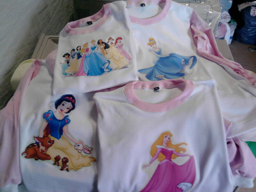 Pijamas Niñas - Princesas -invierno T6-8