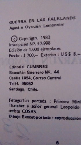 Libro Guerra De Las Falklands - Agustin Oyarzun(932