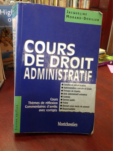 Cours De Droit Administraif (francés) - Jaqueline Morand.