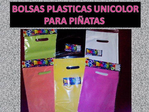 Bolsas Plasticas Unicolores Piñatas Fiestas