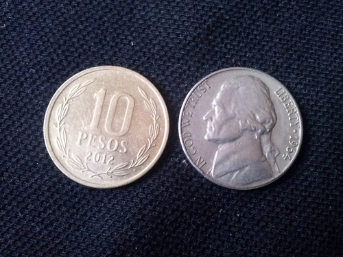 Moneda Estados Unidos Five Cents Níquel 1964 Ceca D (c31)