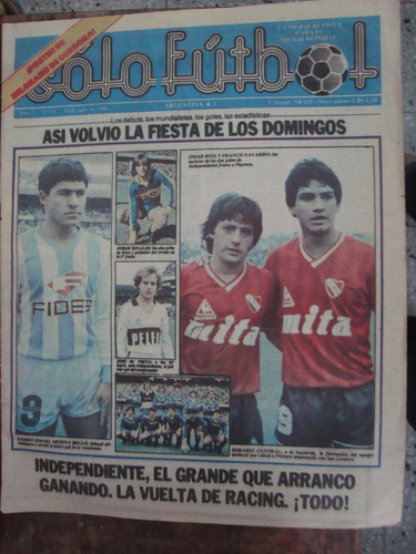 Solo Futbol 54 14/7/86 Borghi Almiron Poster: Belgrano Cba